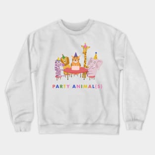 Party Animals - safari zoo animals birthday party pun Crewneck Sweatshirt